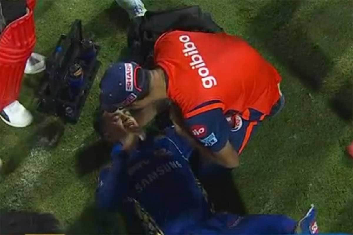 Hardik Pandya Throw injured ishan kishan while playing for mumbai indians in ipl