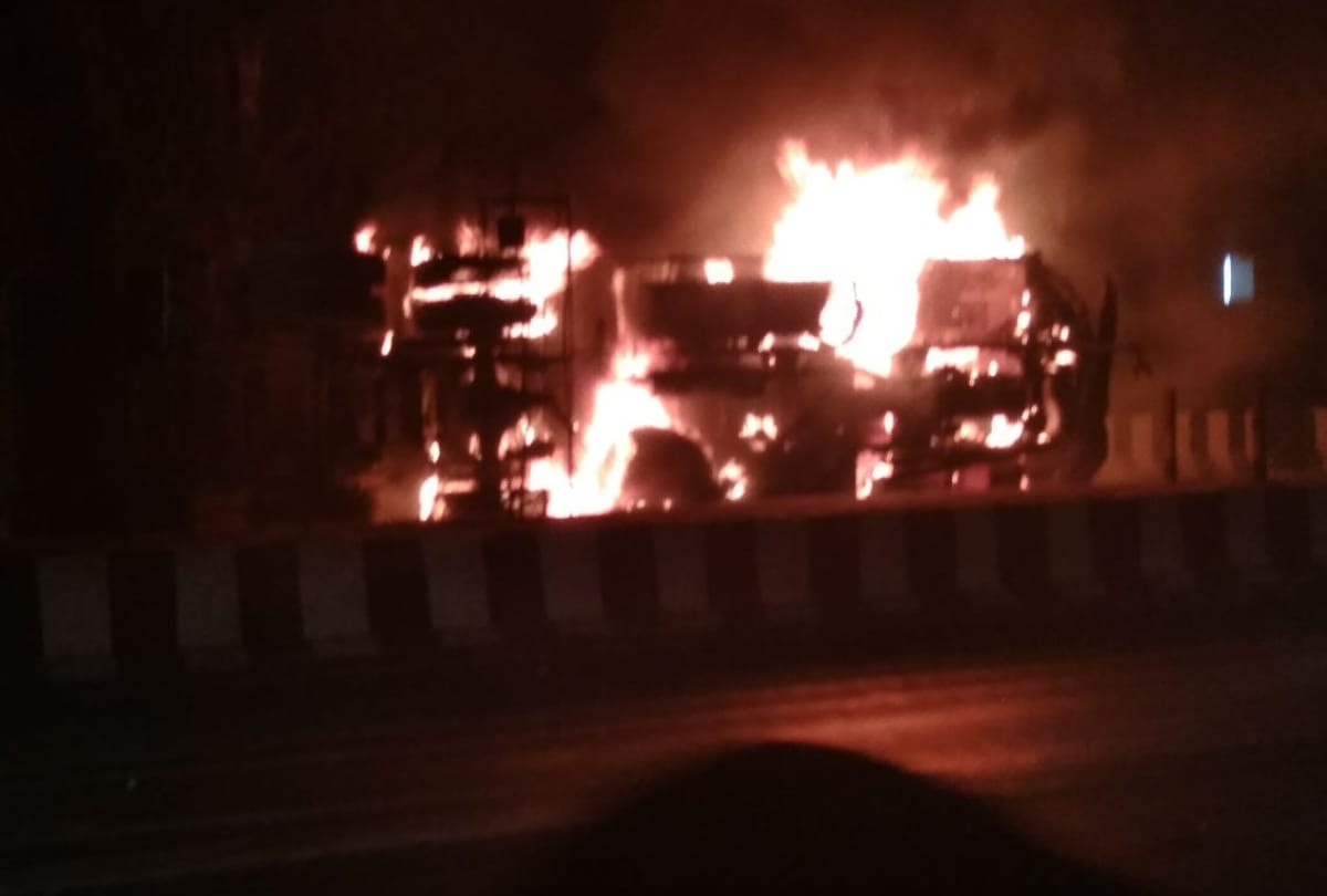 truck met with an accident in ring road