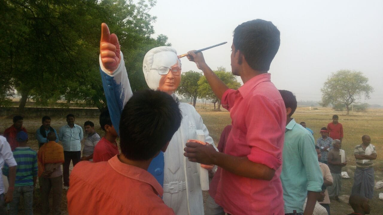 Ambedkar statue broken four time in this village in ballia