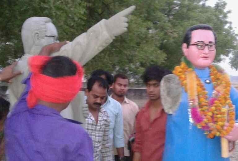 Ambedkar statue broken four time in this village in ballia
