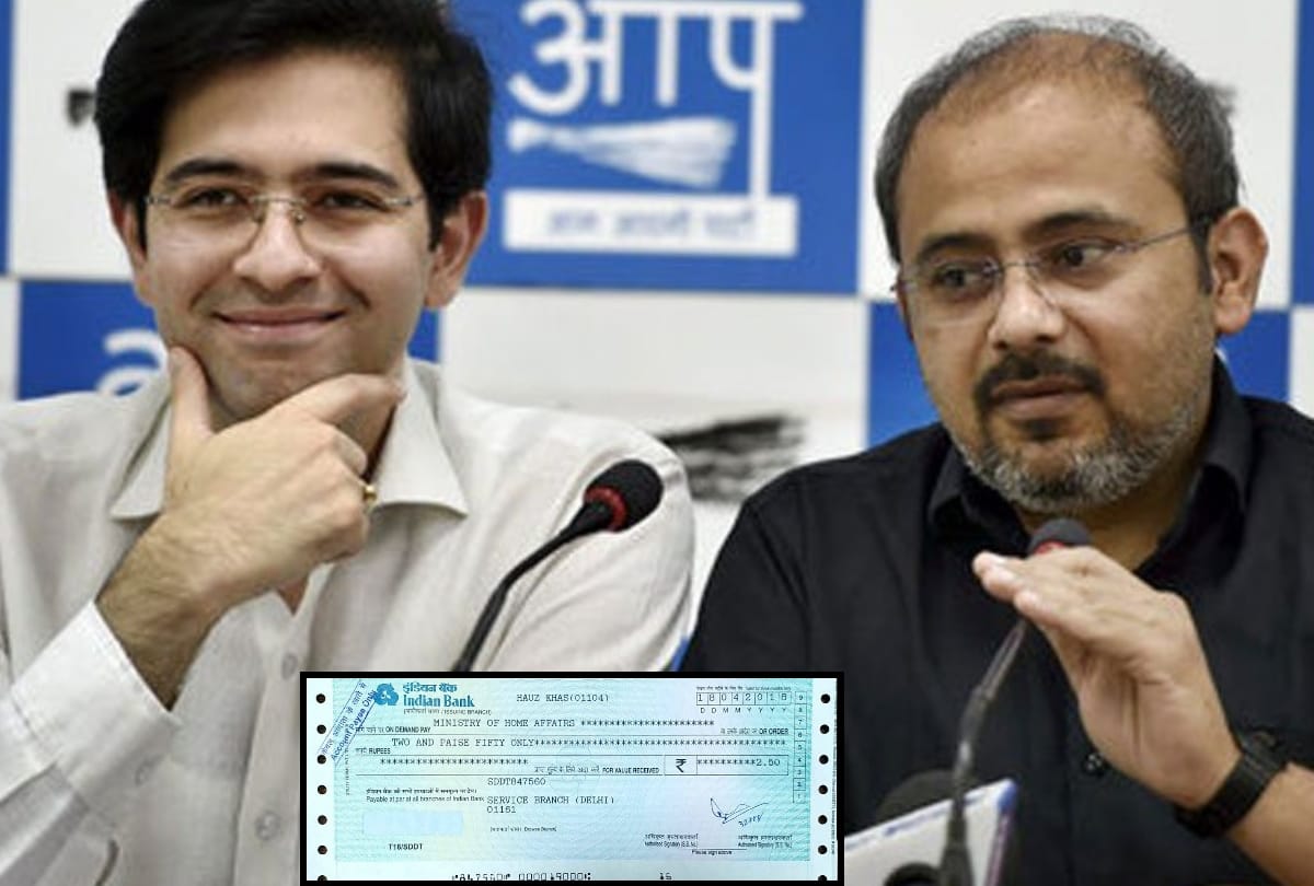raghav chadha sends 2 rupee 50 paise draft to rajnath singh says returned my salary as advisor
