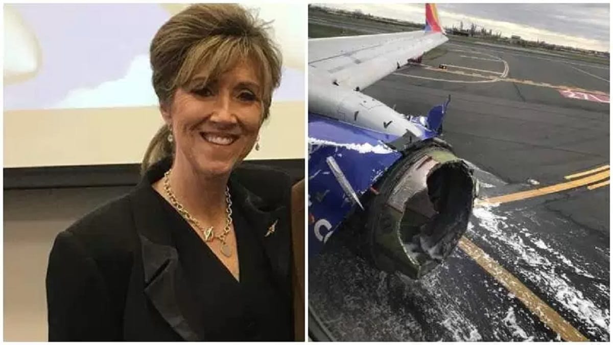 plane engine blast, women pilot tamy landed southwest airlines flight safely at philadelphia airport