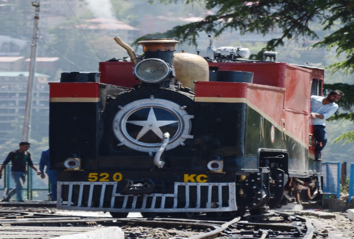 113 years old steam engine run on the track on world heritage day