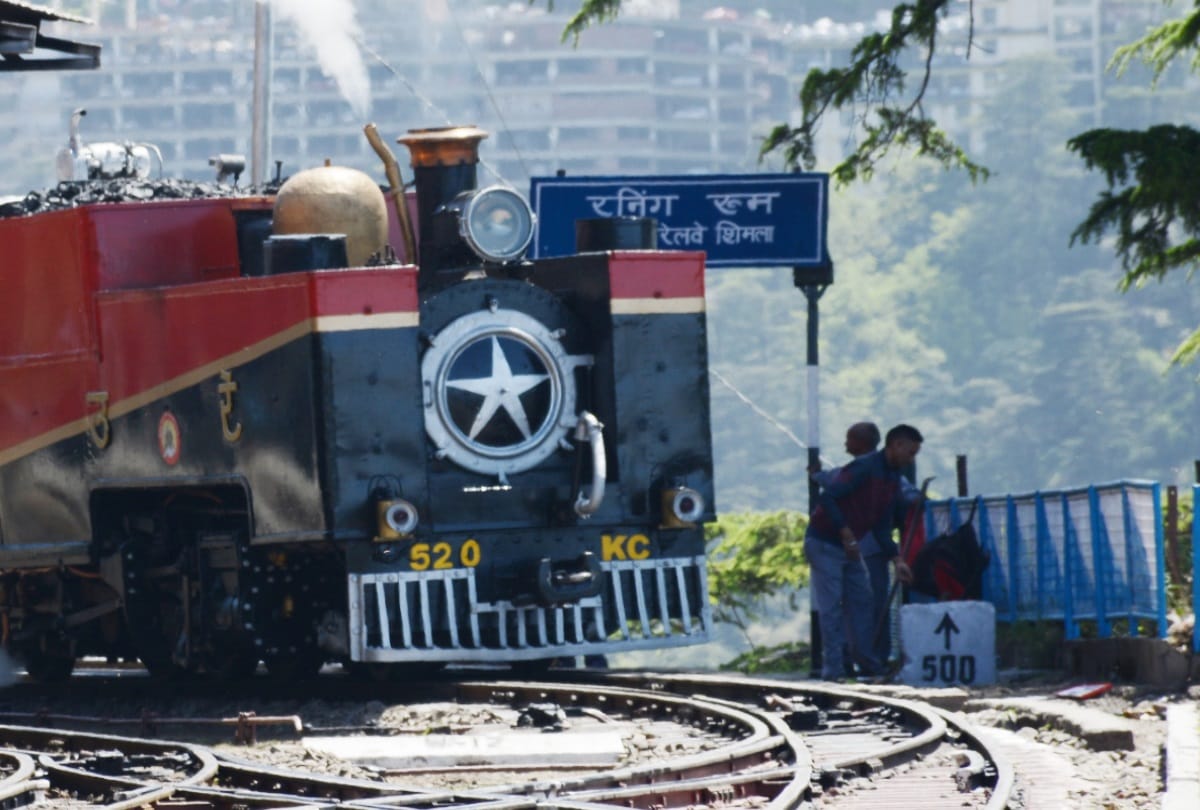 113 years old steam engine run on the track on world heritage day