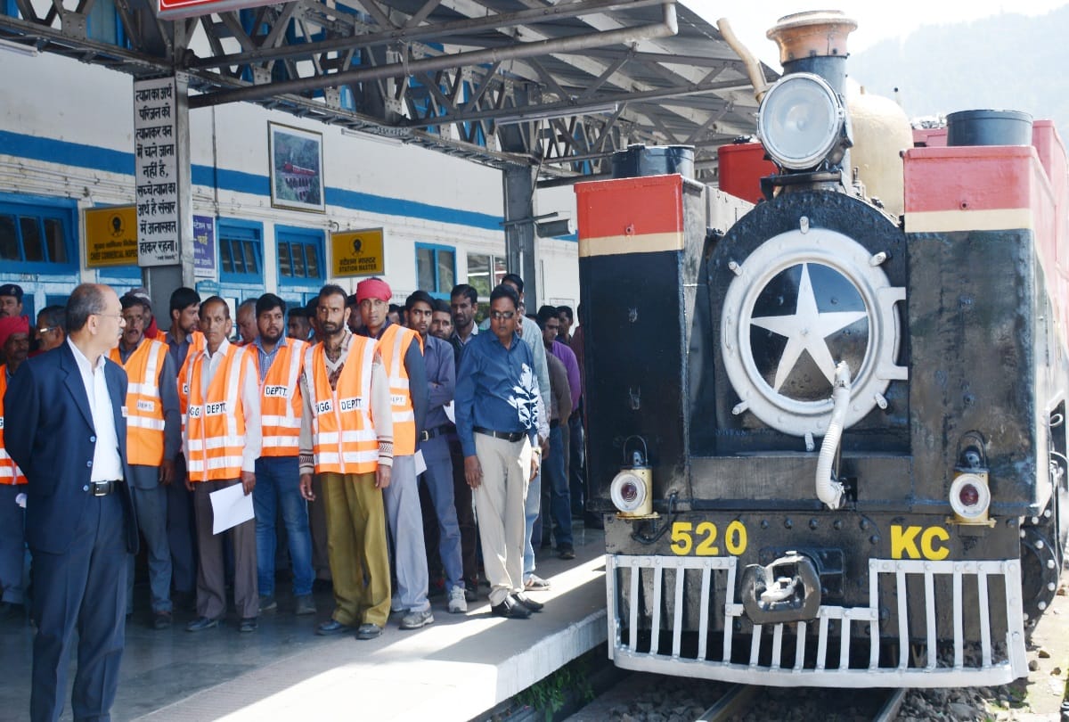 113 years old steam engine run on the track on world heritage day