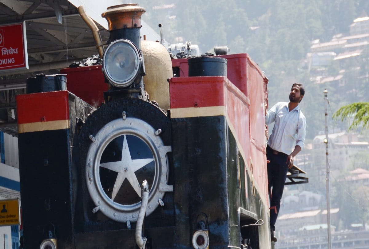 113 years old steam engine run on the track on world heritage day