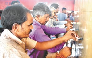 Passengers traveling at the higher price of water bottle at the junction
