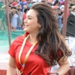Kings eleven Punjab co owner Preity Zinta at stadium after virender sehwag verbal altercation