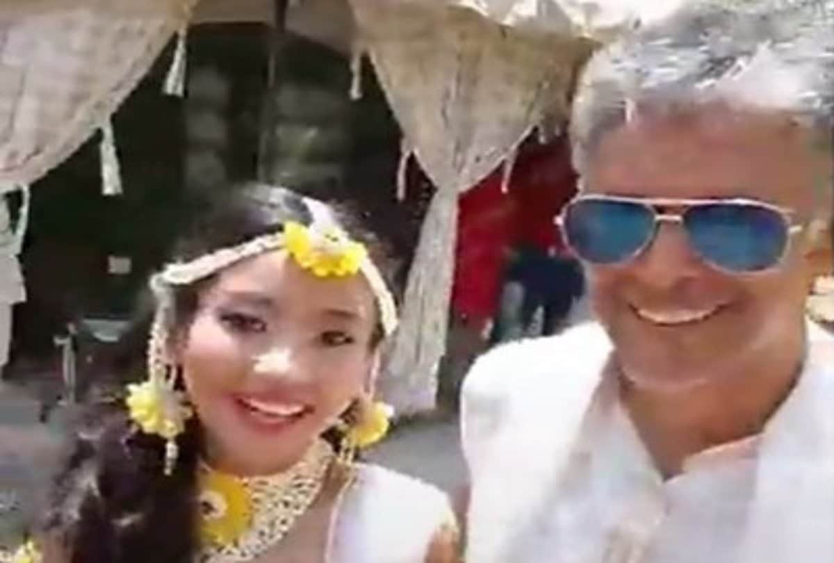milind soman and ankita konwar haldi ceremony pics