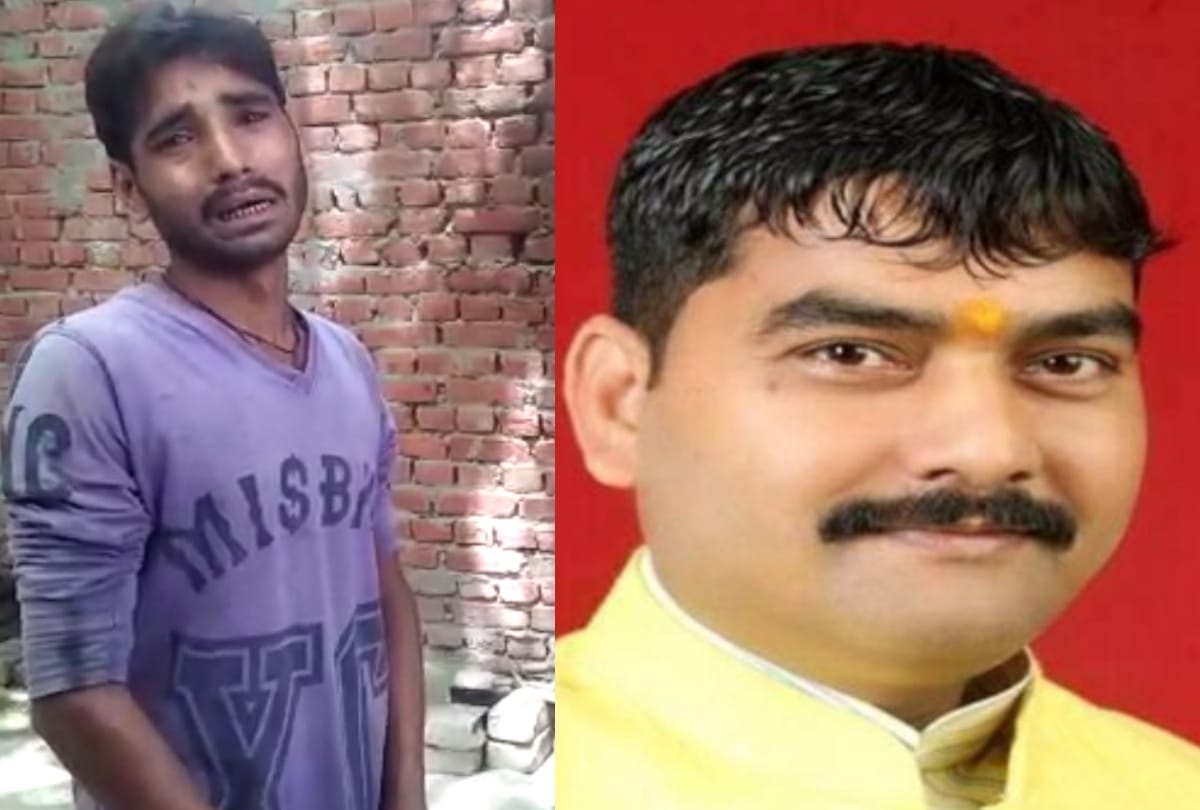 brother of bjp mla gorakhnath baba beaten labour brutely in Faizabad 