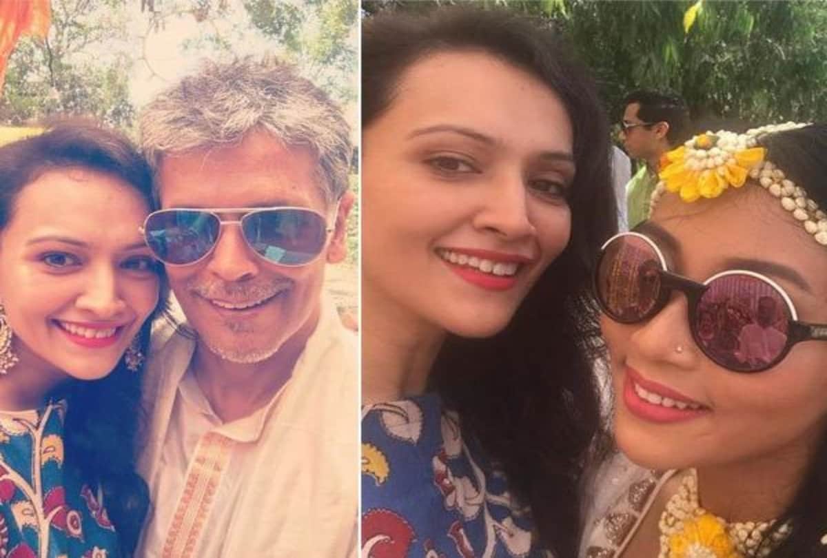 milind soman ex girlfriend dipanita sharma attends his marriage functions