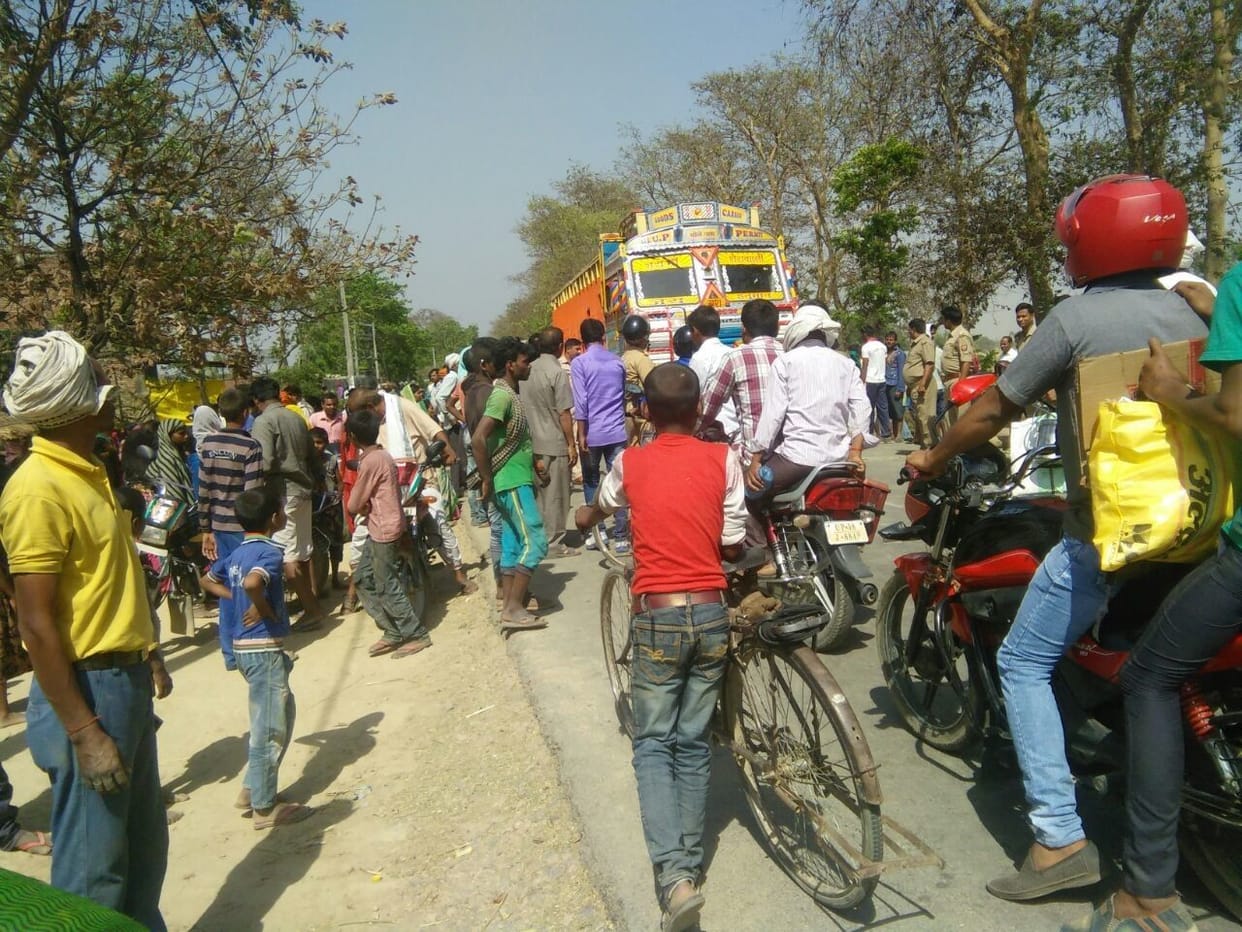 angered over accident and blocked road