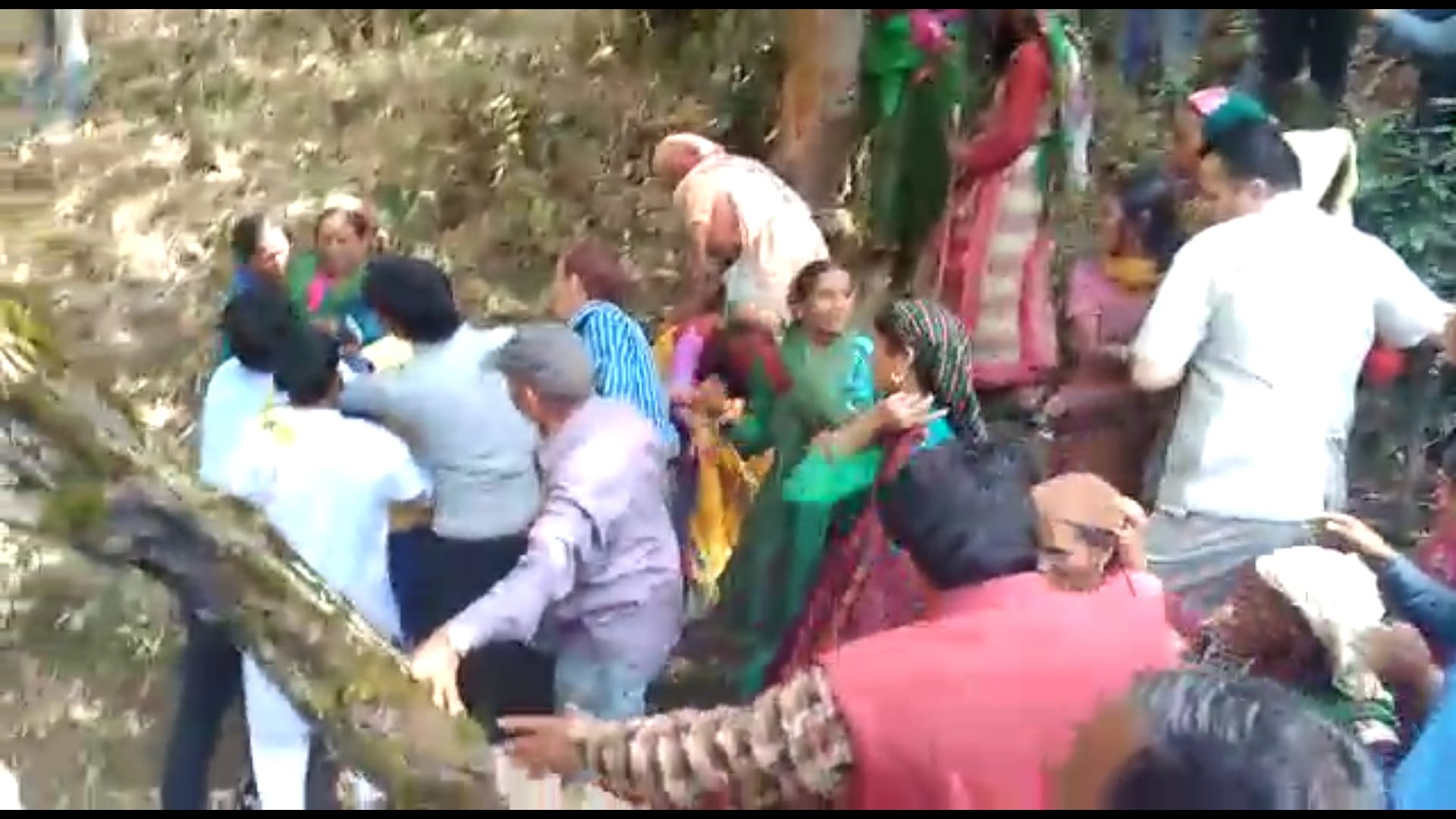 Bjp minister dhan singh rawat fight with women video viral