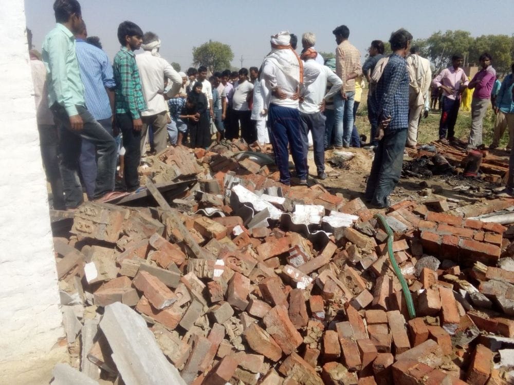 firozabad young man dies in explosion in cracker factory