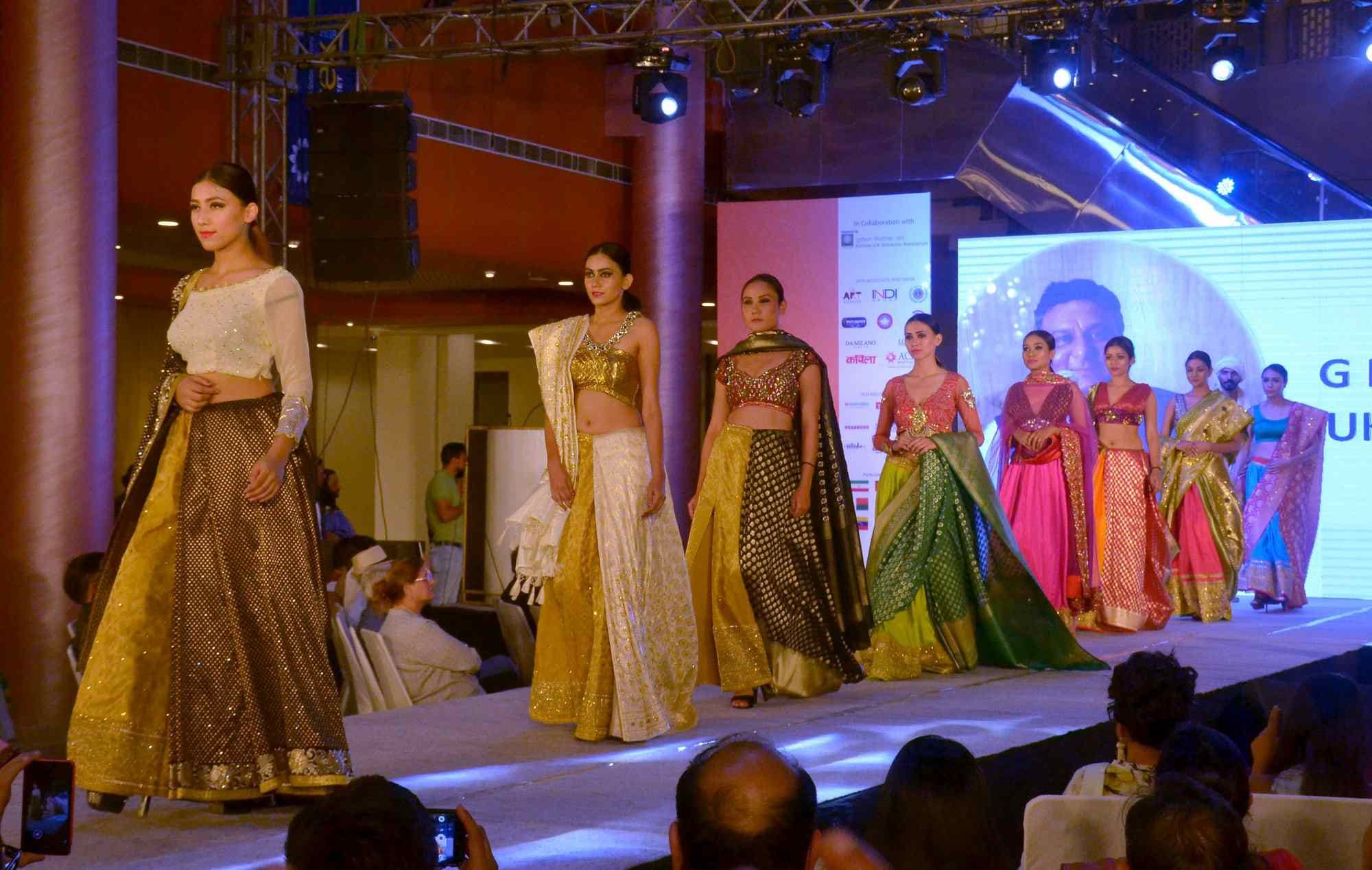 Fashion show by international model for traditional dresses at varanasi