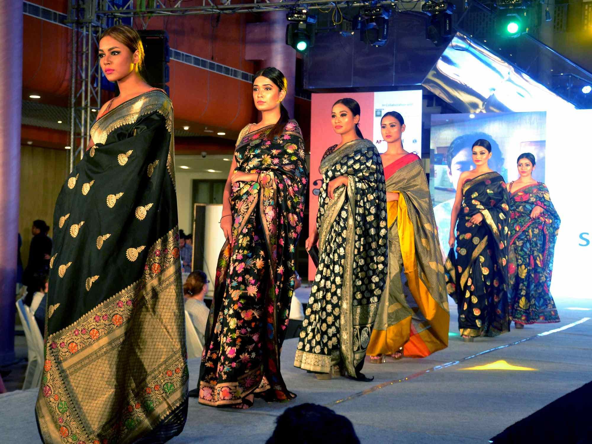 Fashion show by international model for traditional dresses at varanasi