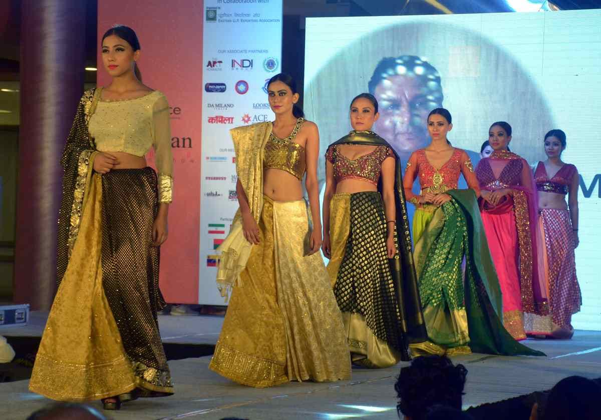 Fashion show by international model for traditional dresses at varanasi
