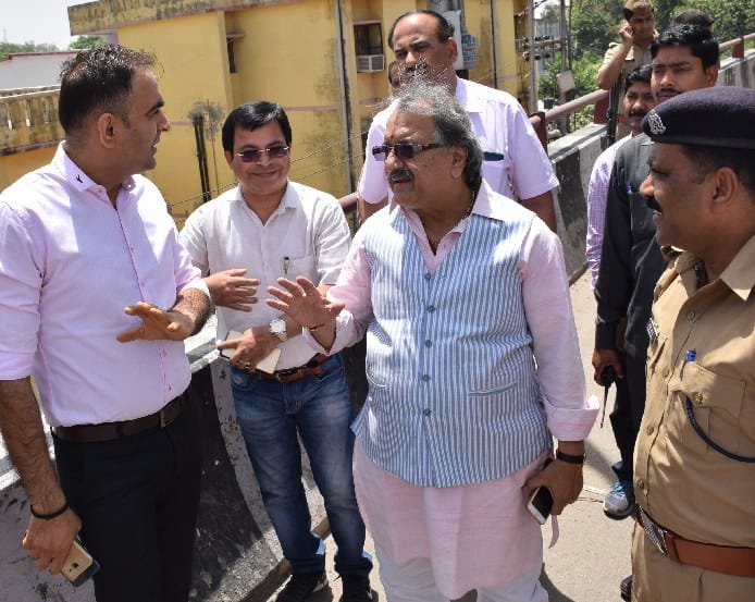Finance minister Rajesh Agrawal visits chaupula overbridge