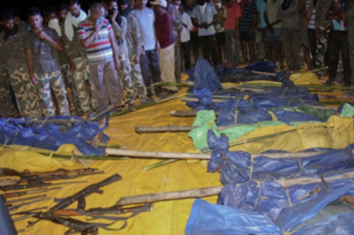 dead bodies of maoists found in Indravati River after sunday encounter, death toll rises to 33
