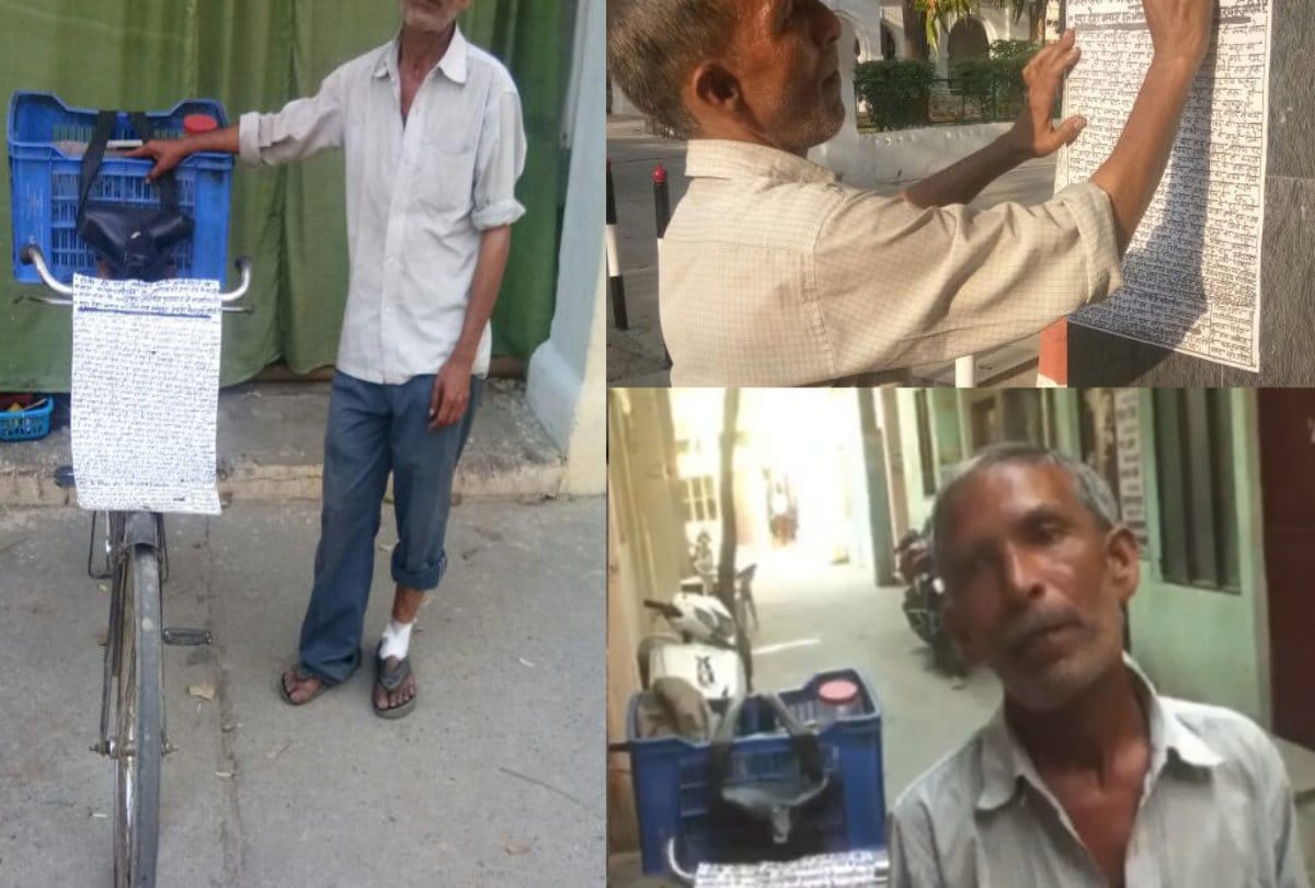 A significant man who distributes handwritten newspaper 