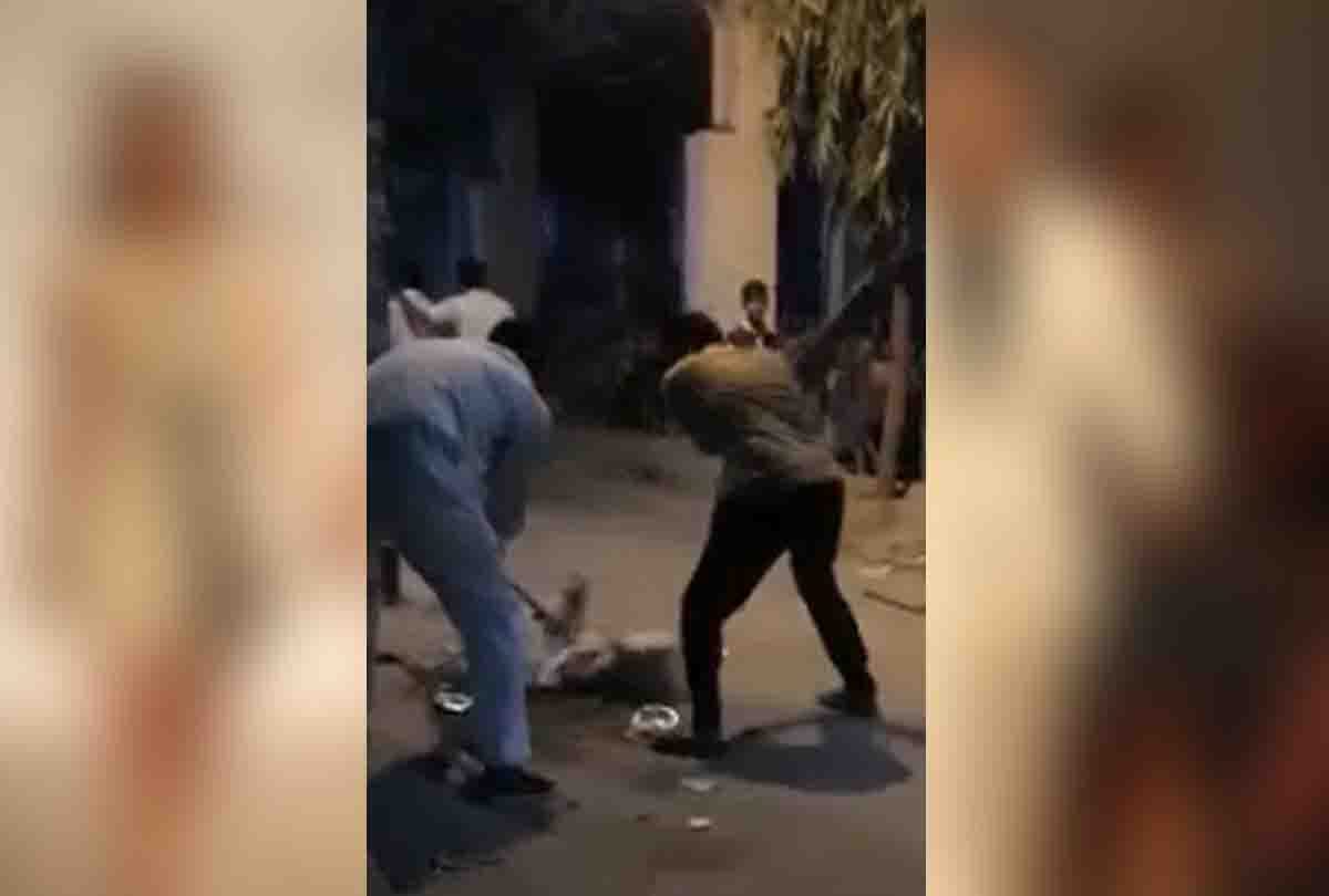 street dog brutally beaten to death, father and son arrested when video is viral
