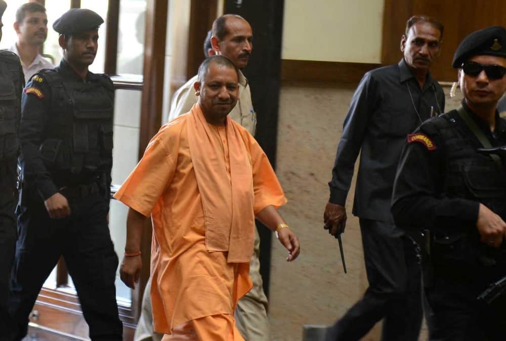 yogi adityanath in bulandshaher: children were cleaning instead of studying
