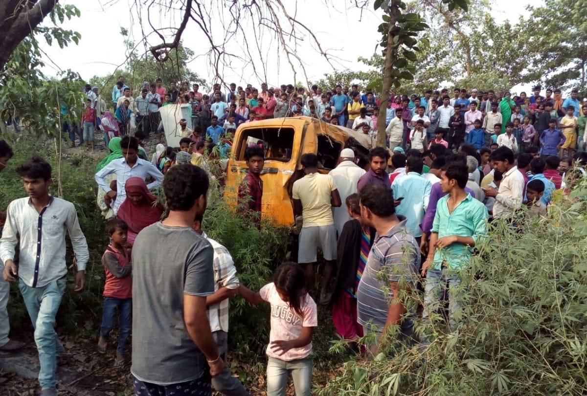 train was on full speed while hitting school van in kushinagar