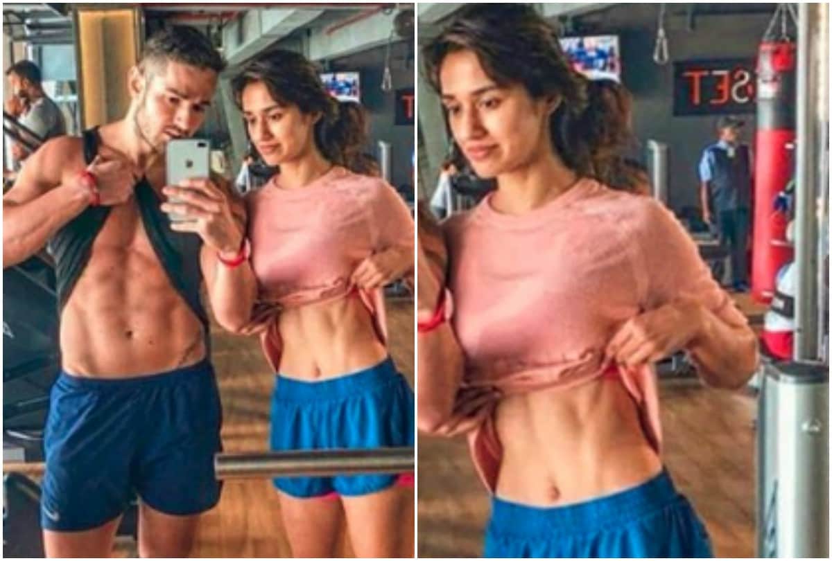 Disha Patani following Tiger Shroff footprints abs picture goes viral 
