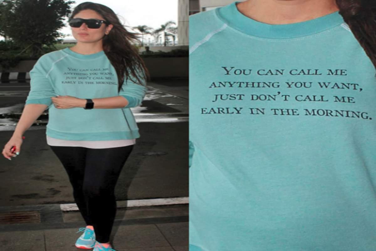 Kareena Kapoor can give you fair idea for buying tee shirts with quotes