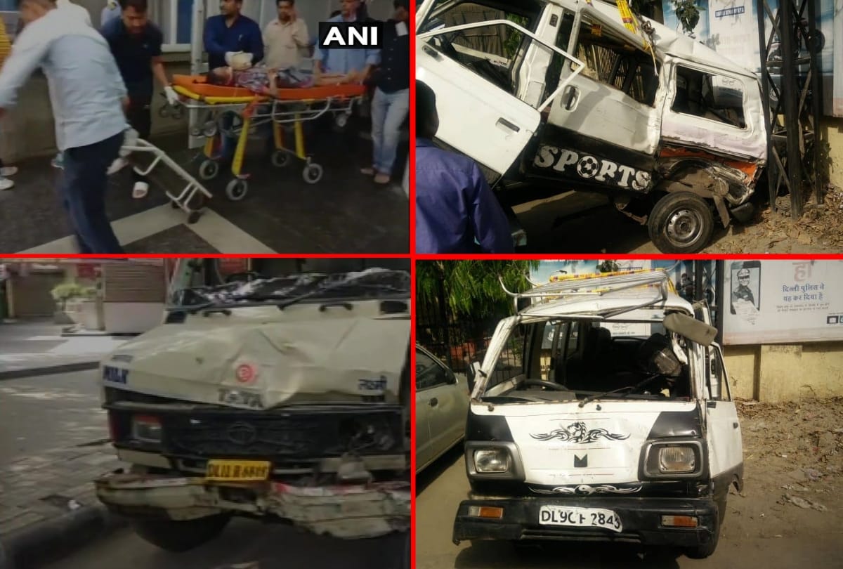 Collision between a school van milk tanker took place this morning 18 injured four children critical