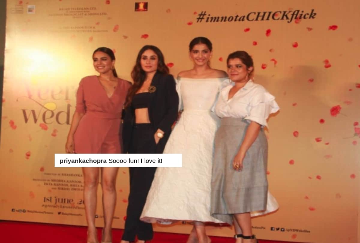 Priyanka Chopra praises Sonam Kapoor Veere Di Wedding trailer on social media 