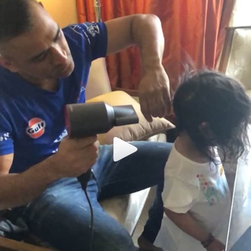 IPL 2018: MS Dhoni back to father duty after superb innings against RCB, watch video