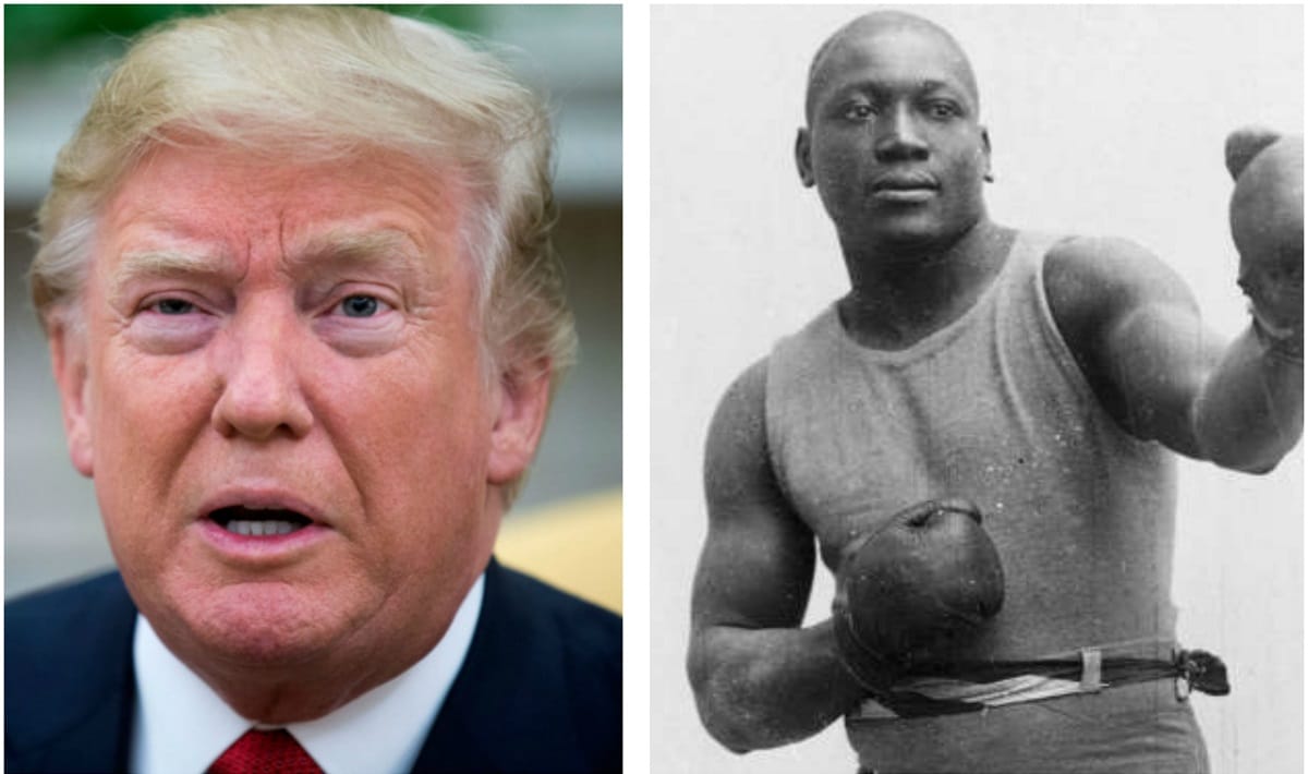 third posthumous pardon in history, president donald trump will pardon boxer jack johnson 