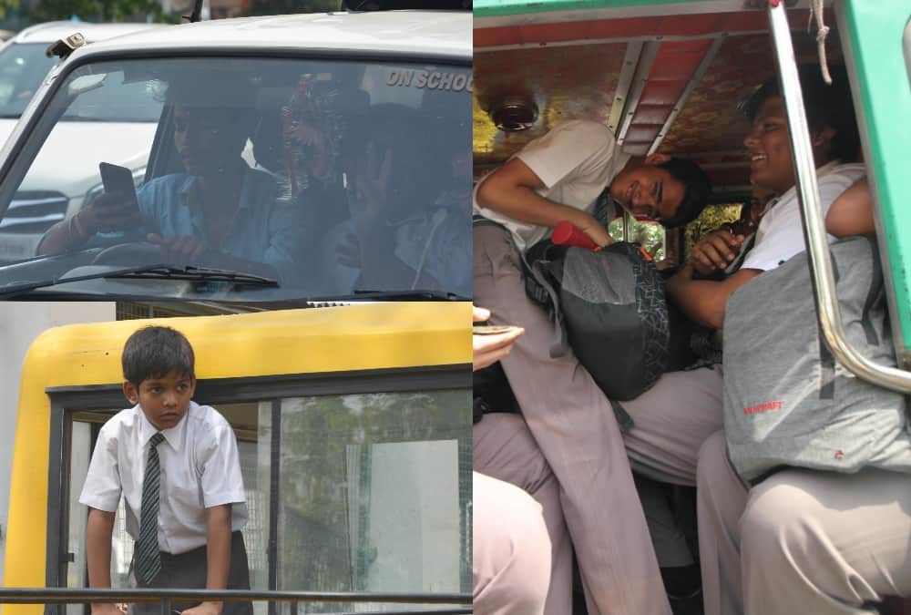 pics of carelessness in school bus and school van.