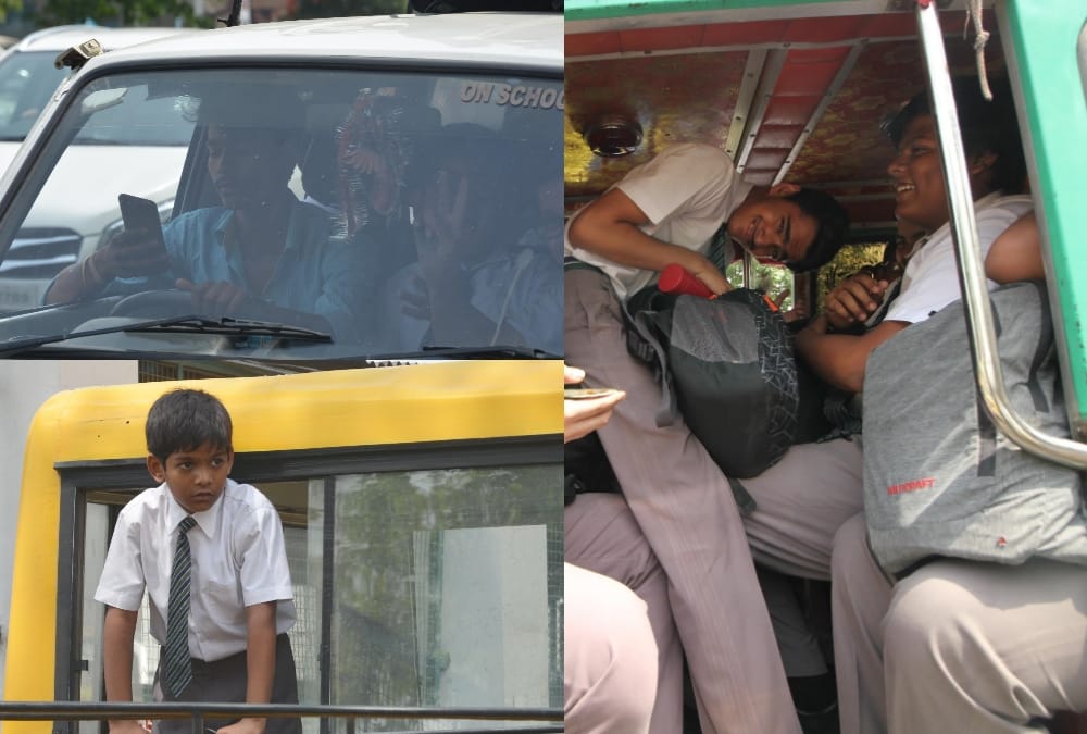pics of carelessness in school bus and school van.