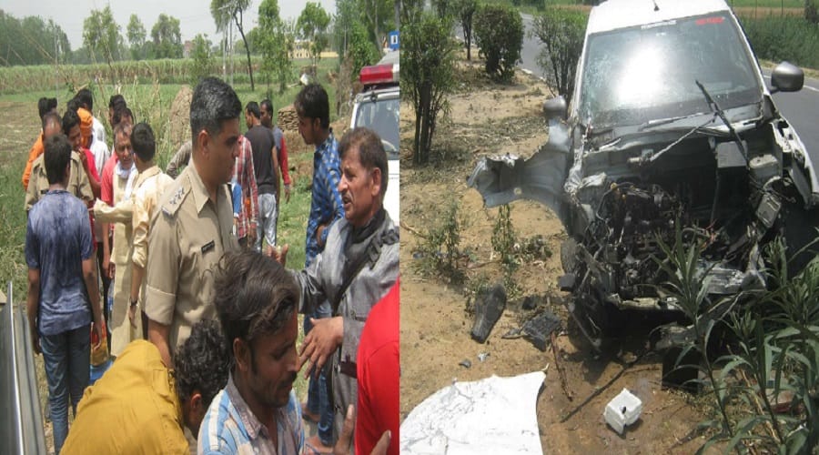 Car and bus collision in Saharanpur, One woman killed, 20 wounded