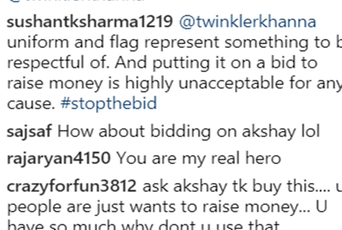 Twinkle Khanna trolled for announcing auction of Akshay Kumar navy uniform