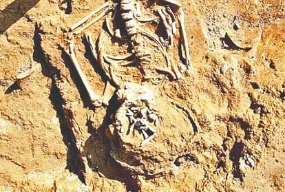 human skeletons found during Digging in baghpat