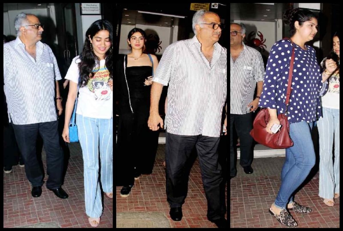 boney with anshula janhvi kapoo visit Sonam Kapoors wedding ready residence