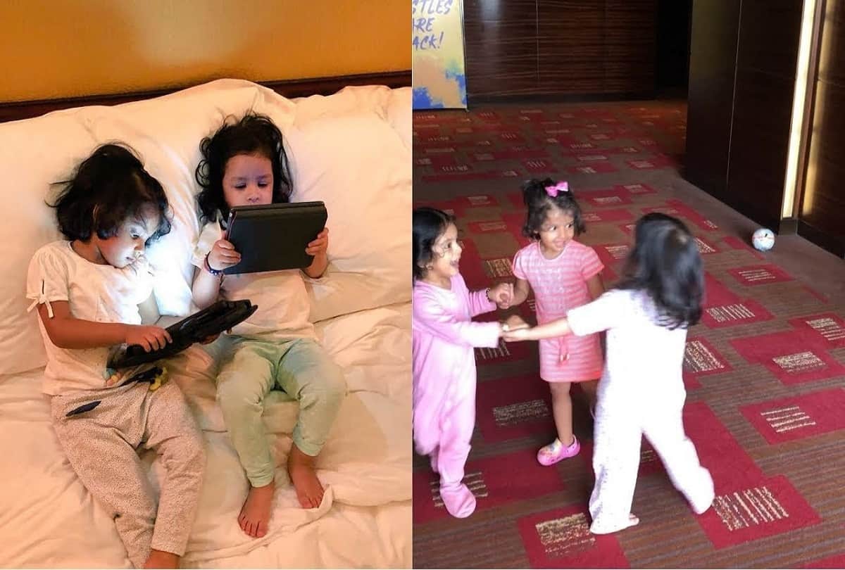 dhoni harbhajan raina daughters dancing video viral