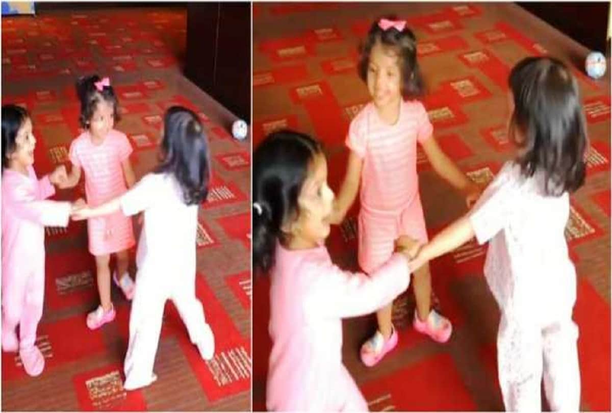 dhoni harbhajan raina daughters dancing video viral
