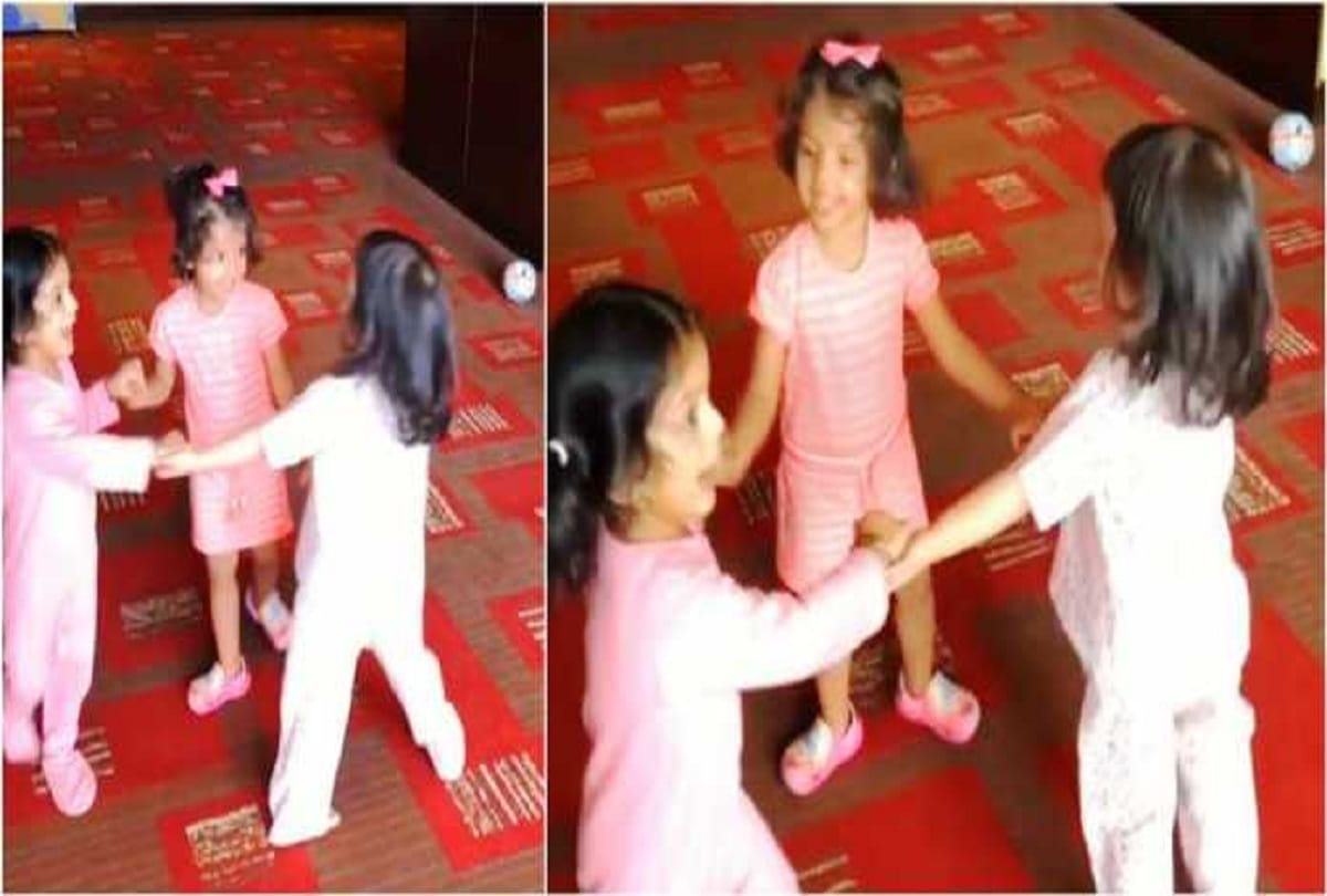 dhoni harbhajan raina daughters dancing video viral