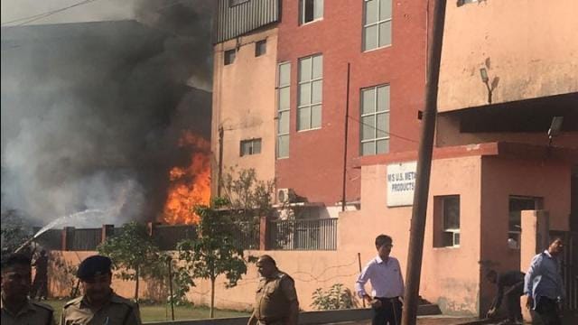 Fire in Sidcul Metal factory Diesel storage tank
