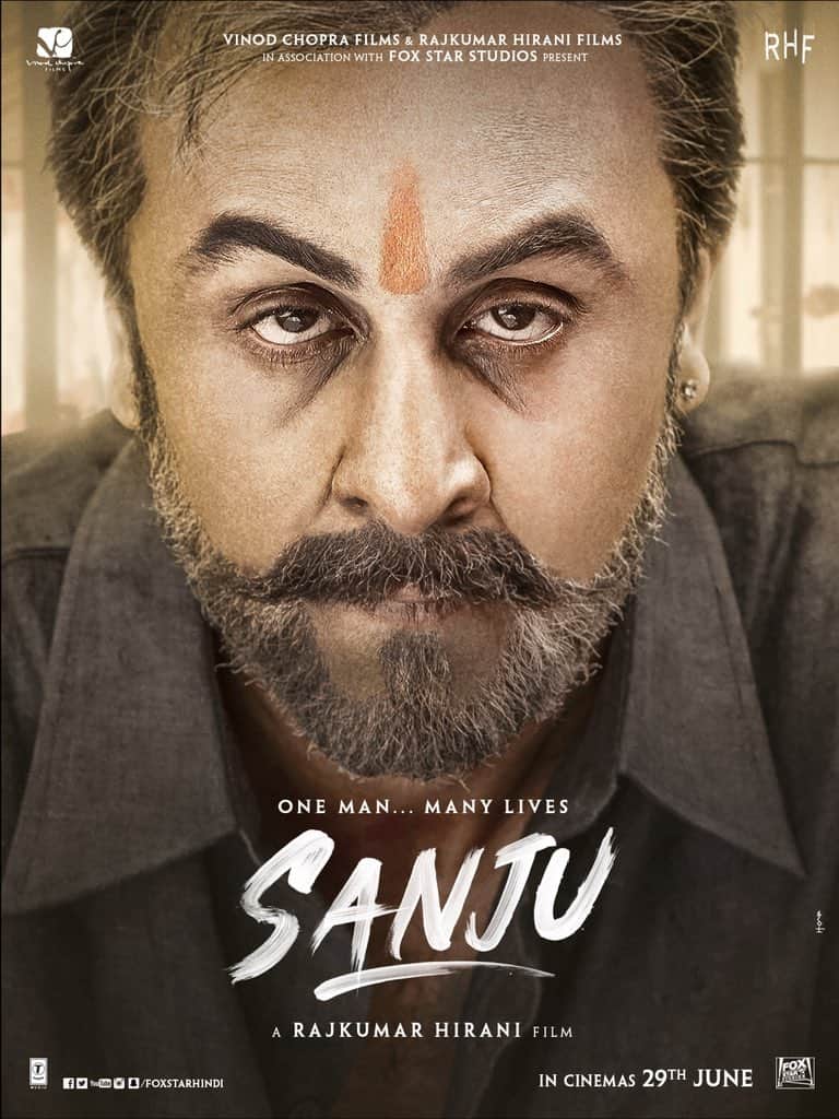 ranbir kapoor starrer film sanju new poster reveal about one man many lives 