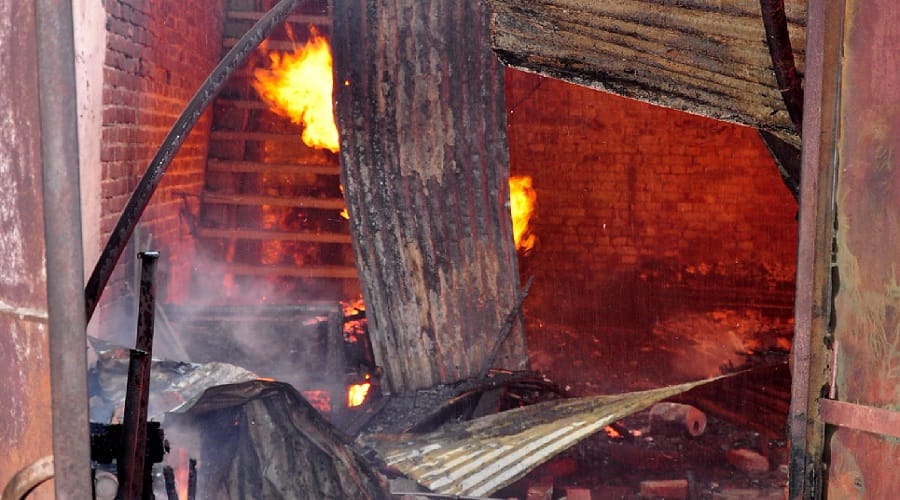 A fire broke out in the warehouse of furniture at saharanpur