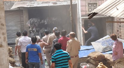 A fire broke out in the warehouse of furniture at saharanpur