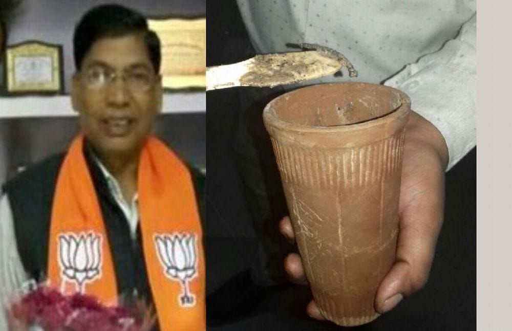 iron nail found in lassi of bjp mla