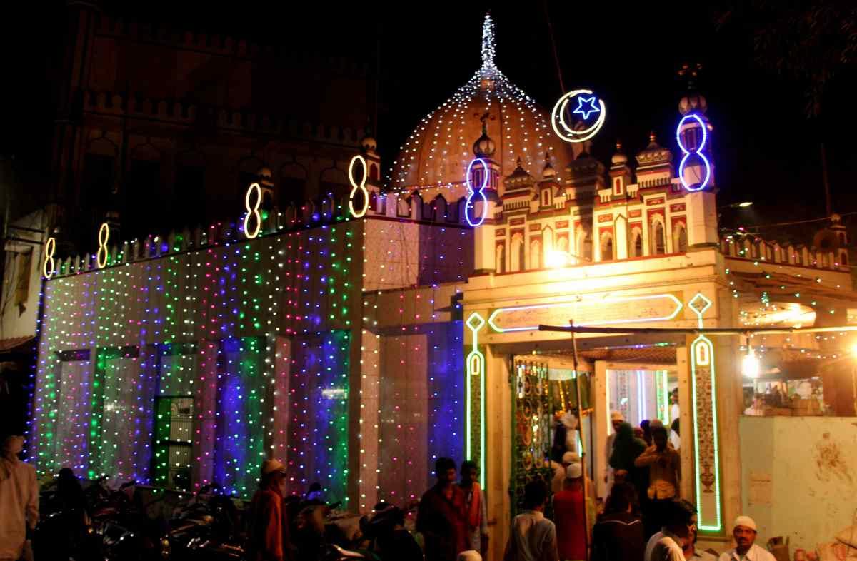 Shab e barat full night celebration in Mosque and dargah at  varanasi 