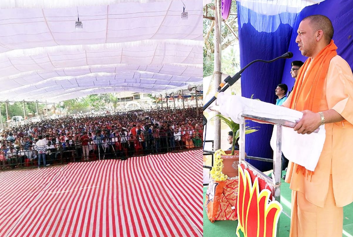 up cm yogi reached karnataka addresses a election rally