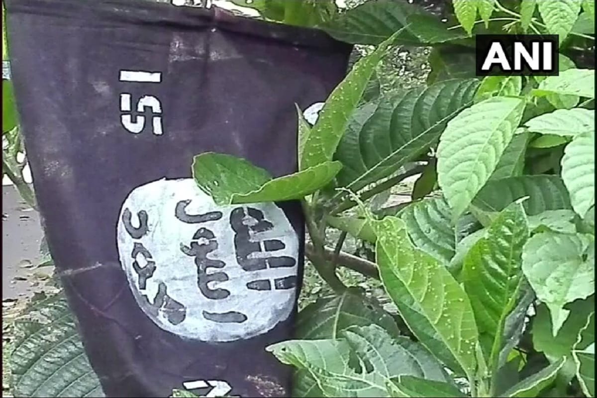 assam bank of river Brahmaputra seen  Black flags with 'ISIS NE' police seized flags goalpara